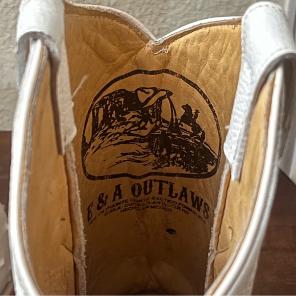 Men’s Genuine Full Quill Ostrich Leather Boot White Western 11.5 - Picture 7 of 7